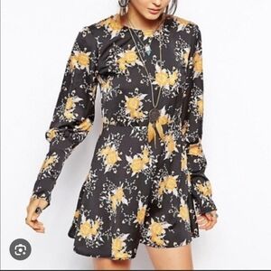 Free People Floral Parker Mini Dress .Size 4